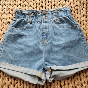 Denim Blue Women's High-Waisted Shorts